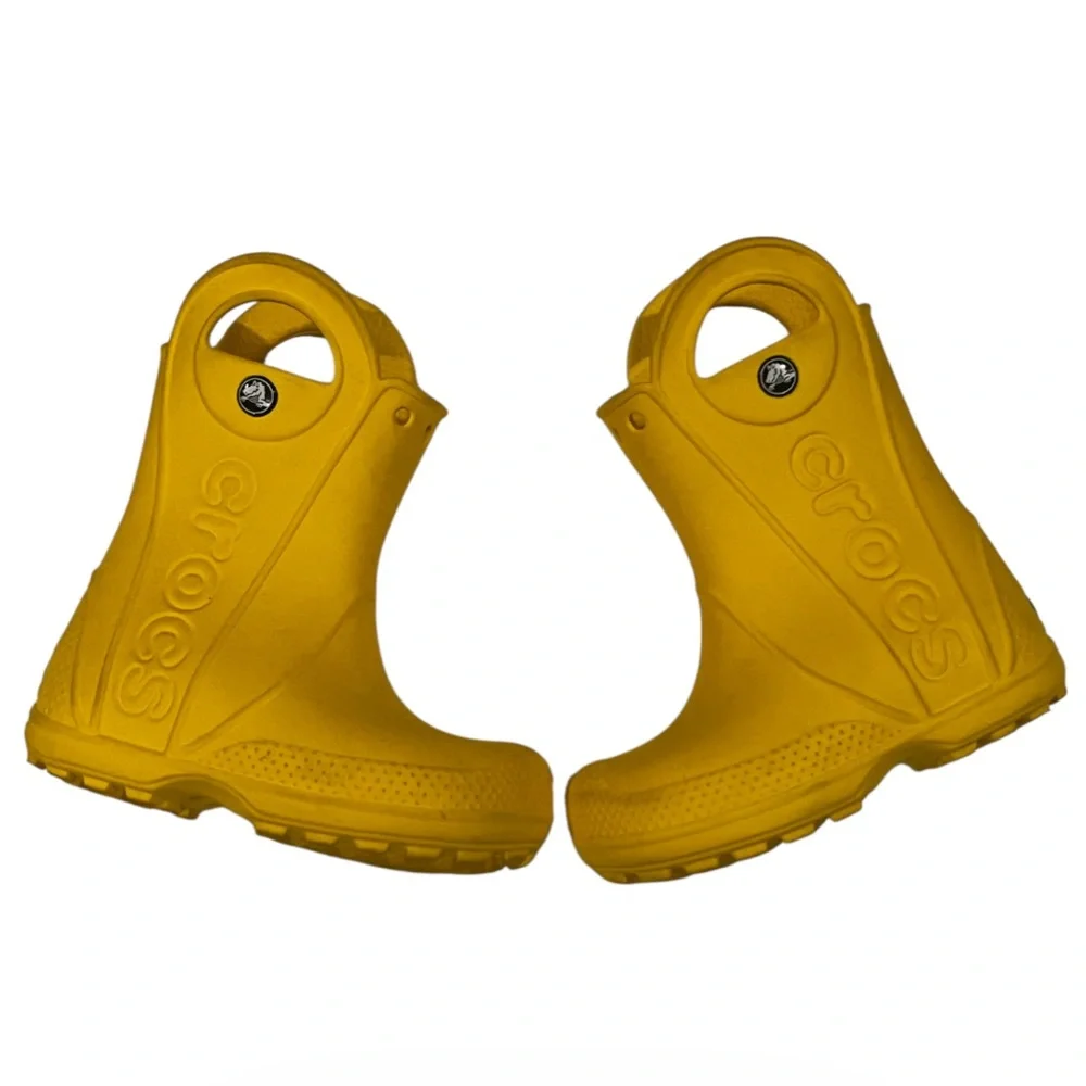 CROCS Toddler Handle It Rain Boots - size 7 - style 12803 Yellow